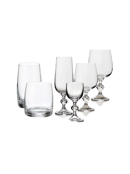 Gläser-Set Champagner / Whiskey / Wasser / Likör/Ouzo aus Kristall Stapelbar 36Stück