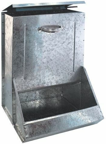 Mare Galvanizați Bol cu recipient Mâncare pentru Câine 15lt în Culoare Argintiu