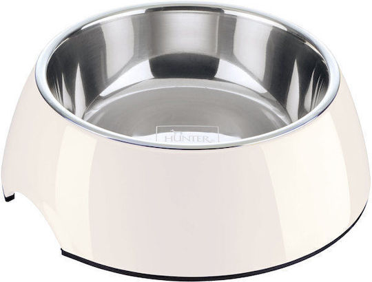 Hunter Stainless Steel Bowl Food for Dog & Cat 1.4lt in White Color