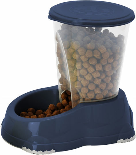 Moderna SMART SNACKER Automatic Plastic Bowl with Container Food for Dog 3lt in Blue Color