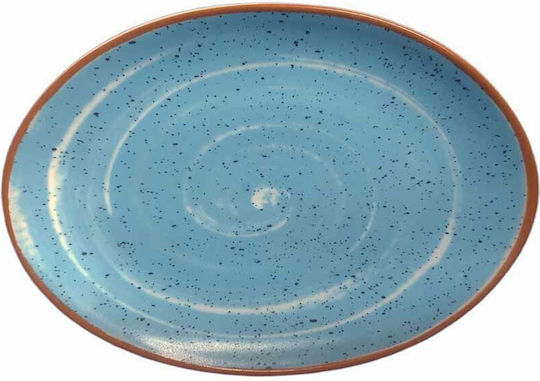 Dot Farfurie joasă Oval din Porțelan Albastru 26x16cm