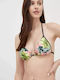 Padded Triangle Bikini Top Gold Floral