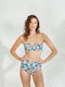 Ysabel Mora Strapless Bikini with Detachable Straps Blue Floral