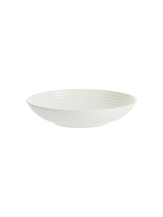 Typhoon Deep Ceramic Serving Plate Beige with Diameter 23cm
