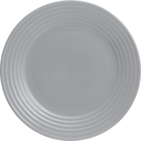 Typhoon Shallow Ceramic Gray Serving Plate with Diameter 27cm