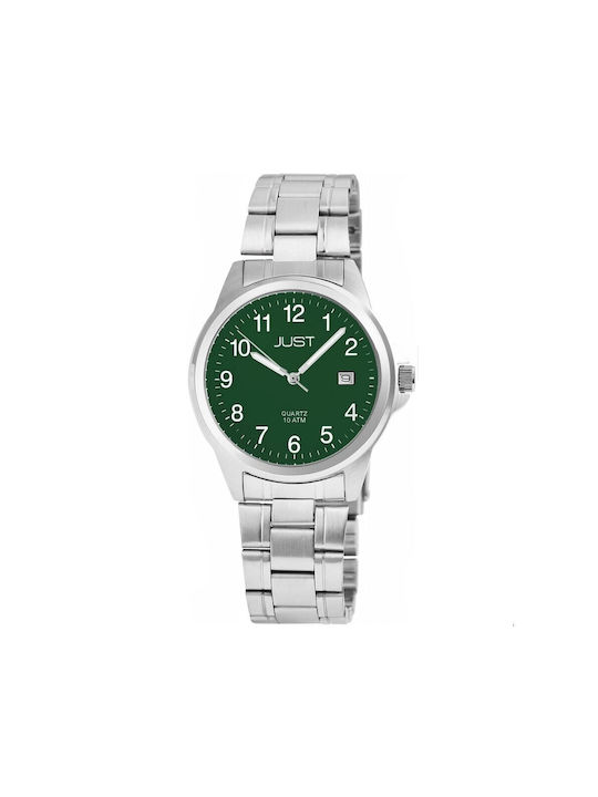 Just Watch Watch Battery with Silver Metal Bracelet