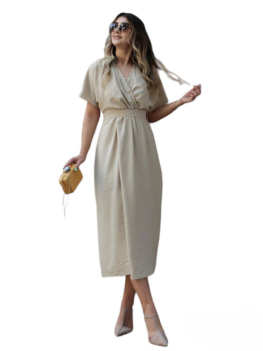 Concept Sommer Midi Kleid Beige