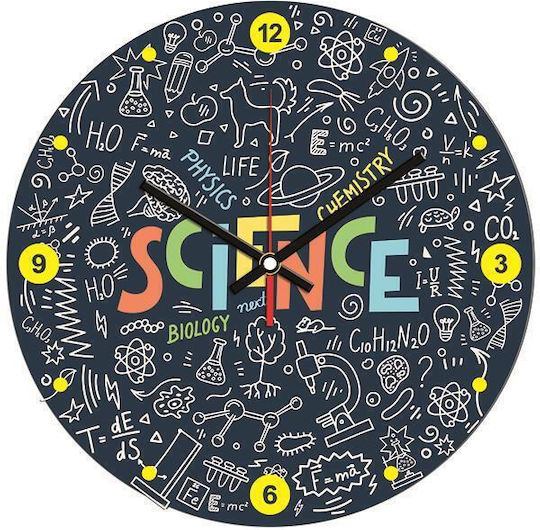 Next Science Ρολόι Τοίχου Πλαστικό Πολύχρωμο Ø31cm
