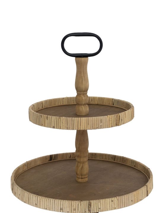 Zen Collection Wooden Round Decorative Tray 38x38x42.5cm