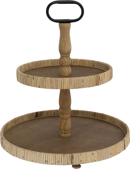 Zen Collection Διακοσμητικός Δίσκος Ξύλινος Στρογγυλός 38x38x42.5cm