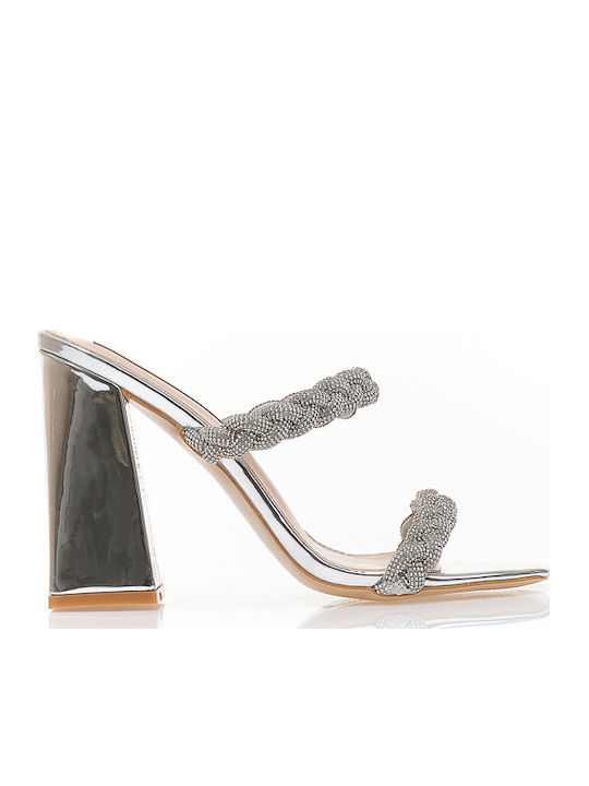 Tsoukalas Sandalen mit Strass Silber
