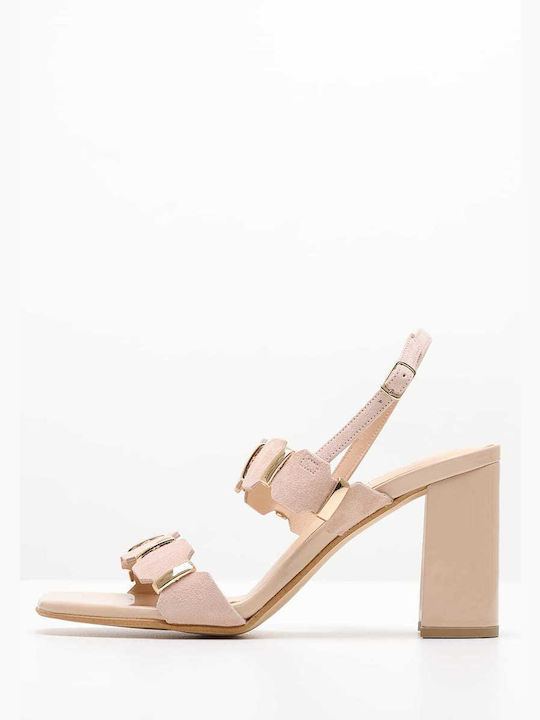 Mortoglou Leather Women's Sandals Pink