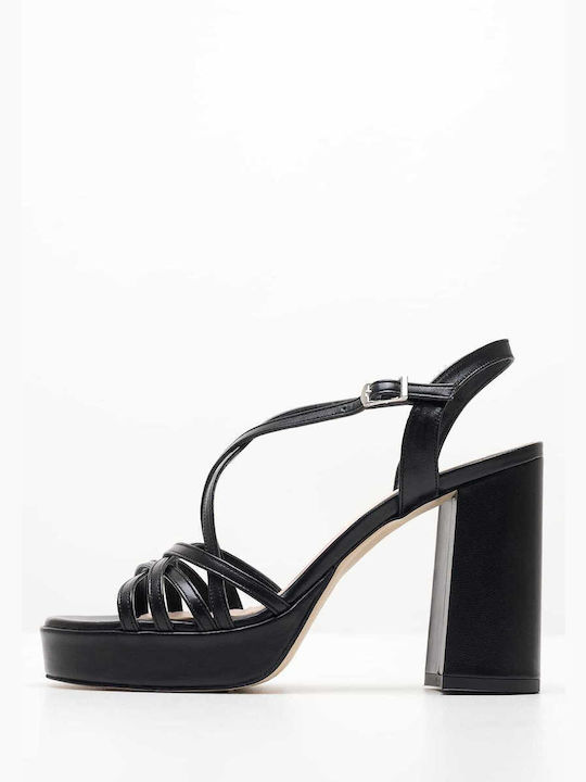 Mortoglou Leather Women's Sandals Black 2347.74201