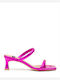 Leder Damen Sandalen in Fuchsie Farbe