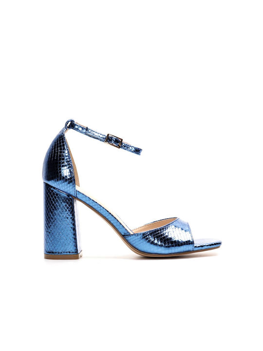 Diamantique Women's Sandals mairmaid with Ankle Strap Blue Z-04