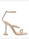 Sandalen mit Strass Beige