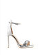 Zakro Collection Leather Women's Sandals with Ankle Strap White