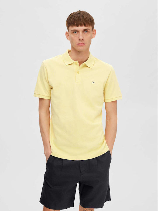 Selected Herren Kurzarmshirt Polo Dusky Citron