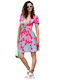 Mohicans Black Line Summer Mini Dress Fuchsia