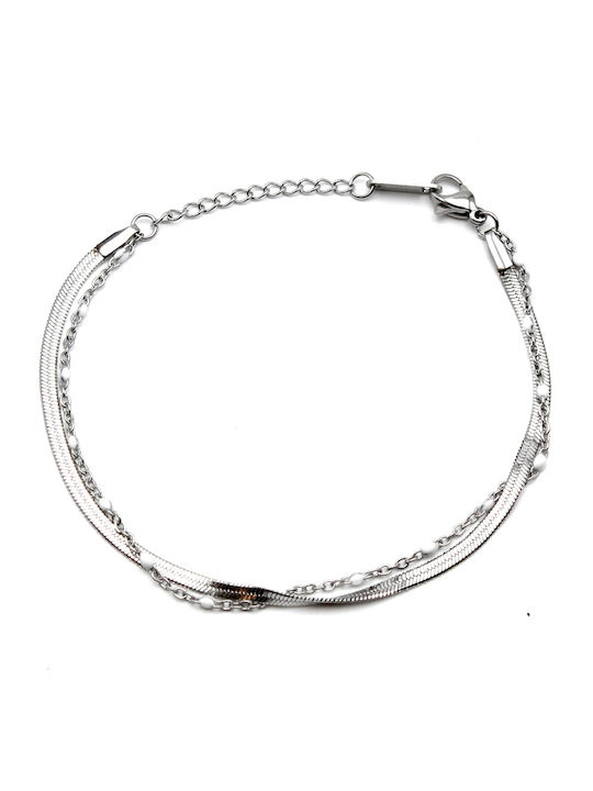 Nire Armband mit Design mit Steinen aus Stahl mit Perlen