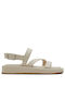 Aldo Leather Women's Flat Sandals in Beige Color