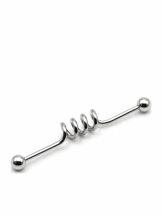 Nire Ohrring Piercing Stift Spiral aus Stahl Silber