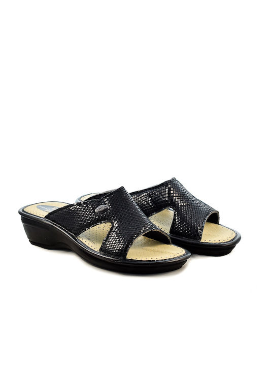 Yfantidis Damen Flache Sandalen in Schwarz Farbe