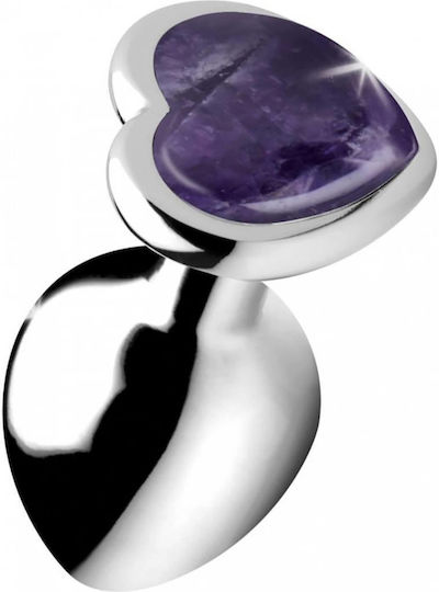 XR Gemstones Amethyst Heart Πρωκτική Σφήνα Medium Μωβ