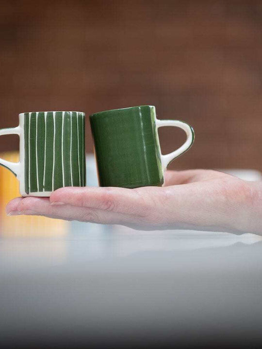 Ceramic Espresso Cup Set Green 2pcs