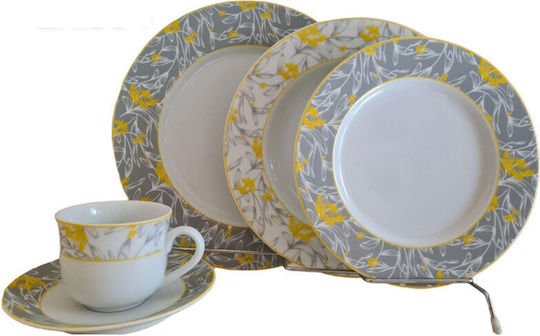 AB Set of Cups Coffee Porcelain Multicolored 120ml 6pcs