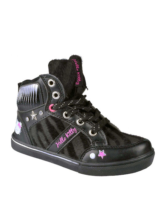 Hello Kitty Παιδικά Sneakers High Μαύρα