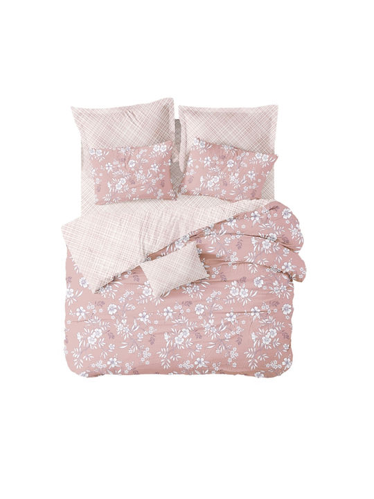 Cokitex Fiori Kissenbezug-Set mit Umschlagumschlag Pink 50x70cm.