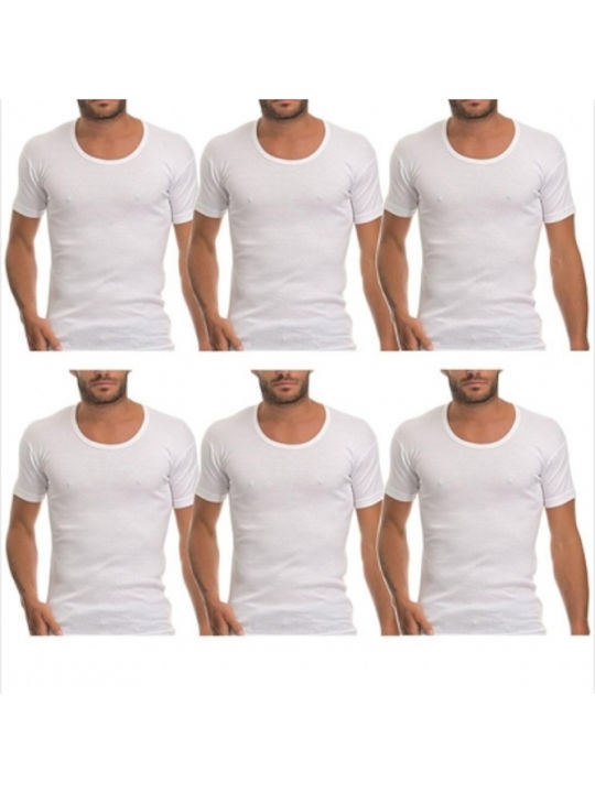 Onurel Men's Short Sleeve Undershirts White 6Pack