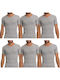 Men's Undershirts Short-sleeved in Gray Color 6Pack