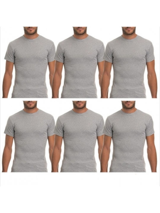 Onurel Men's Short Sleeve Undershirts Gray 6Pack