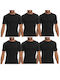 Onurel Men's Short Sleeve Undershirts Black 6Pack 583