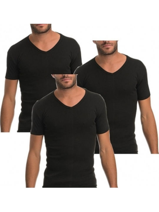 Herren Unterhemden in Schwarz Farbe 3Packung