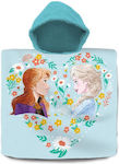 Frozen District Frozen Kinder Strandponcho Gefroren Türkis 60 x 60cm.