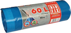 Alufix Müllbeutel Kapazität 60Es mit Kordel 15Stück Blau
