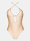 One Piece Swimsuit with Removable Padding Beige