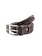 Legend Accessories Men's Knitted Leather Elastic Belt Brown BROWN