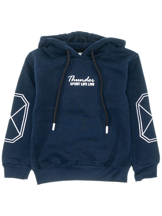 WaxMen Kinder-Sweatshirt mit Kapuze Blau