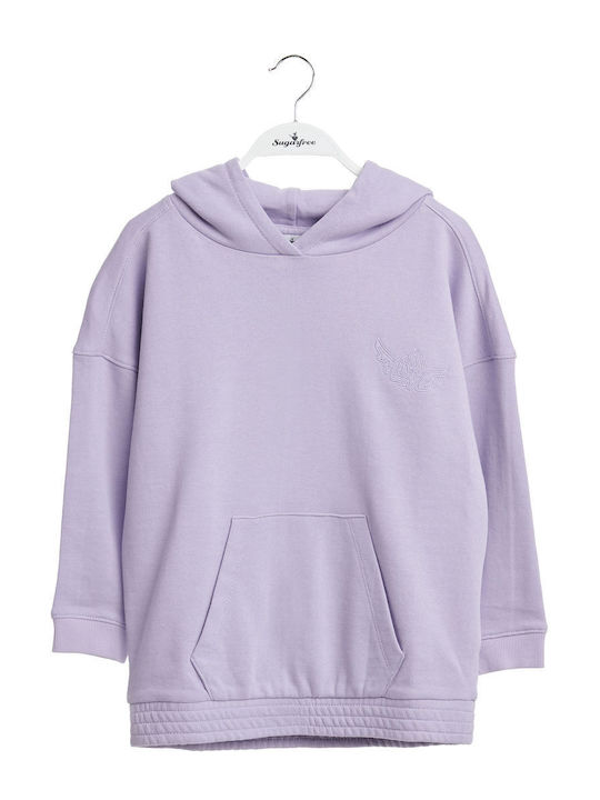 SugarFree Kids Sweatshirt with Hood and Pocket Purple