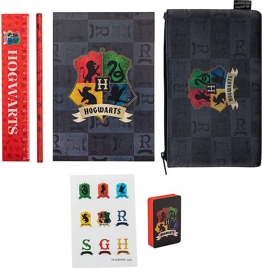 Cinereplicas Kinder Schreibwarenset mit Bleistift, Radiergummi, Notizbuch und Lineal