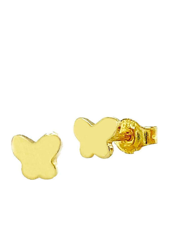 Xryseio Kids Earrings Studs Butterflies from Gold 9K