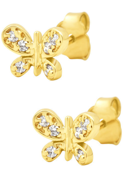Goldjewels Kids Earrings Studs Butterflies from Gold 9K