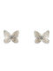 Kids Earrings Studs Butterflies from Gold & White Gold 9K