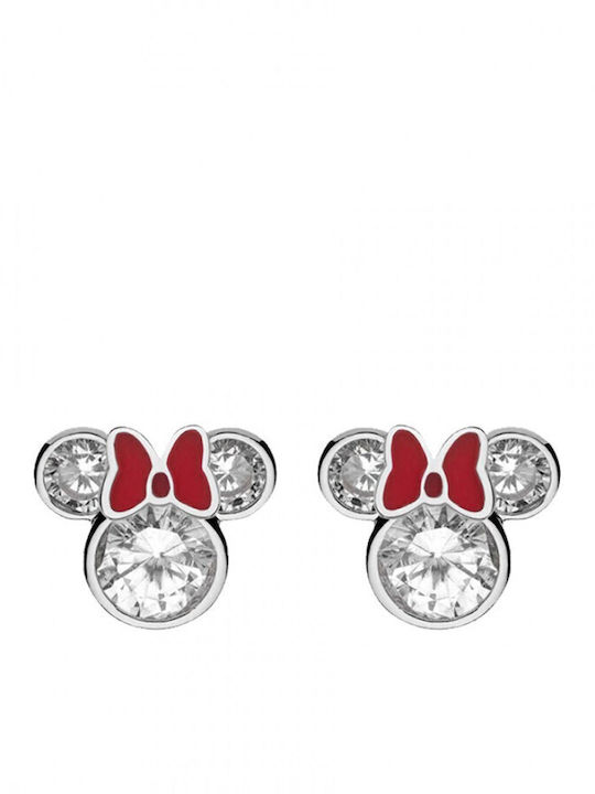 Minnie Mouse Disney Hypoallergenic Kids Earrings Studs with Stones Silver