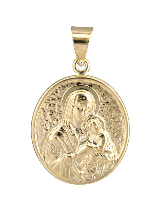 Anhänger Kinder Amulett mit der Jungfrau Maria aus Gold 14K 023043