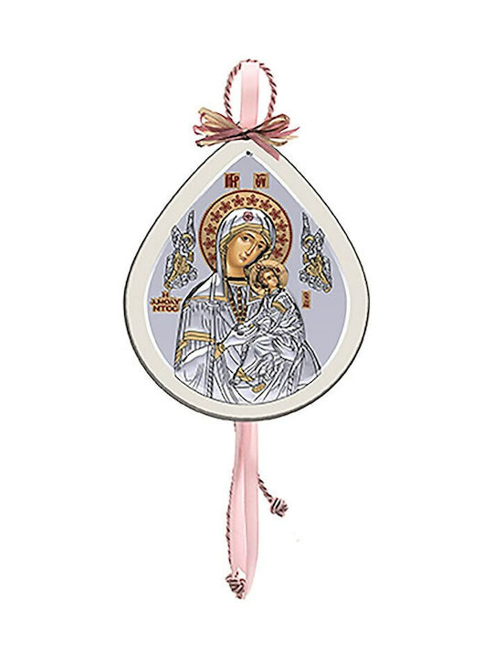 Heilige Ikone Kinder Amulett mit der Jungfrau Maria aus Silber PER016